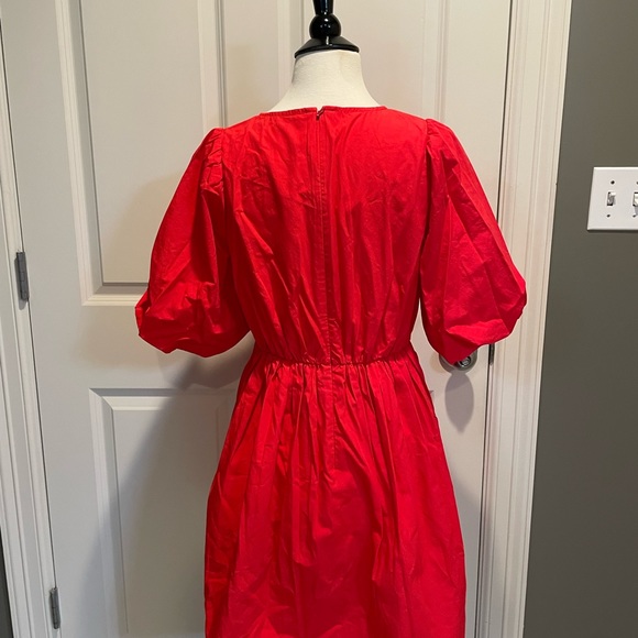 Madewell Poplin Dress Size 0 Red - Picture 14 of 14